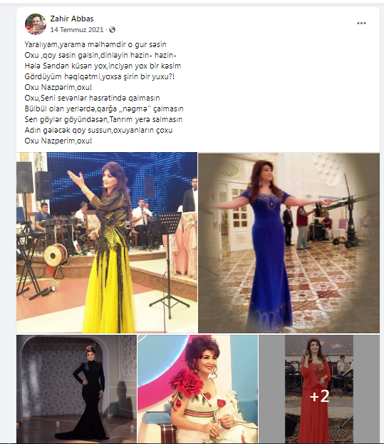 Deputat Mahir Abbaszadənin qardaşından NazpəriyəTƏRİF: "Oxu Nazpərim oxu" (FOTO)