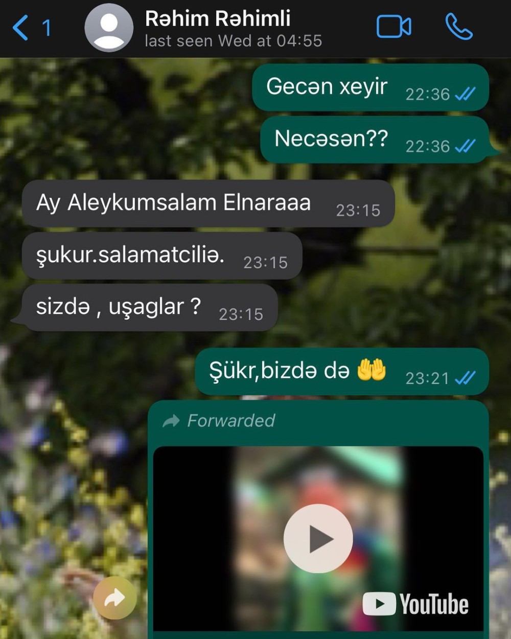 Rəhim Rəhimlinin son "Whatsapp" yazışmaları- FOTOLAR