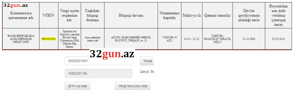"Bank Respublika"nın dövlətə külli miqdarda borcuüzə çıxdı