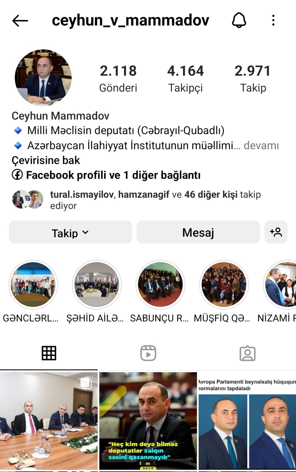 "İnstagram"da ən çox izləyicisi olan azərbaycanlı millət vəkilləri- FOTOLAR