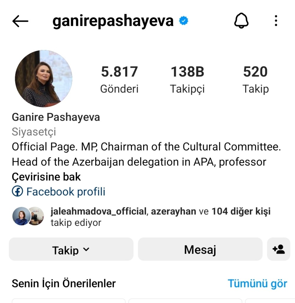 "İnstagram"da ən çox izləyicisi olan azərbaycanlı millət vəkilləri- FOTOLAR