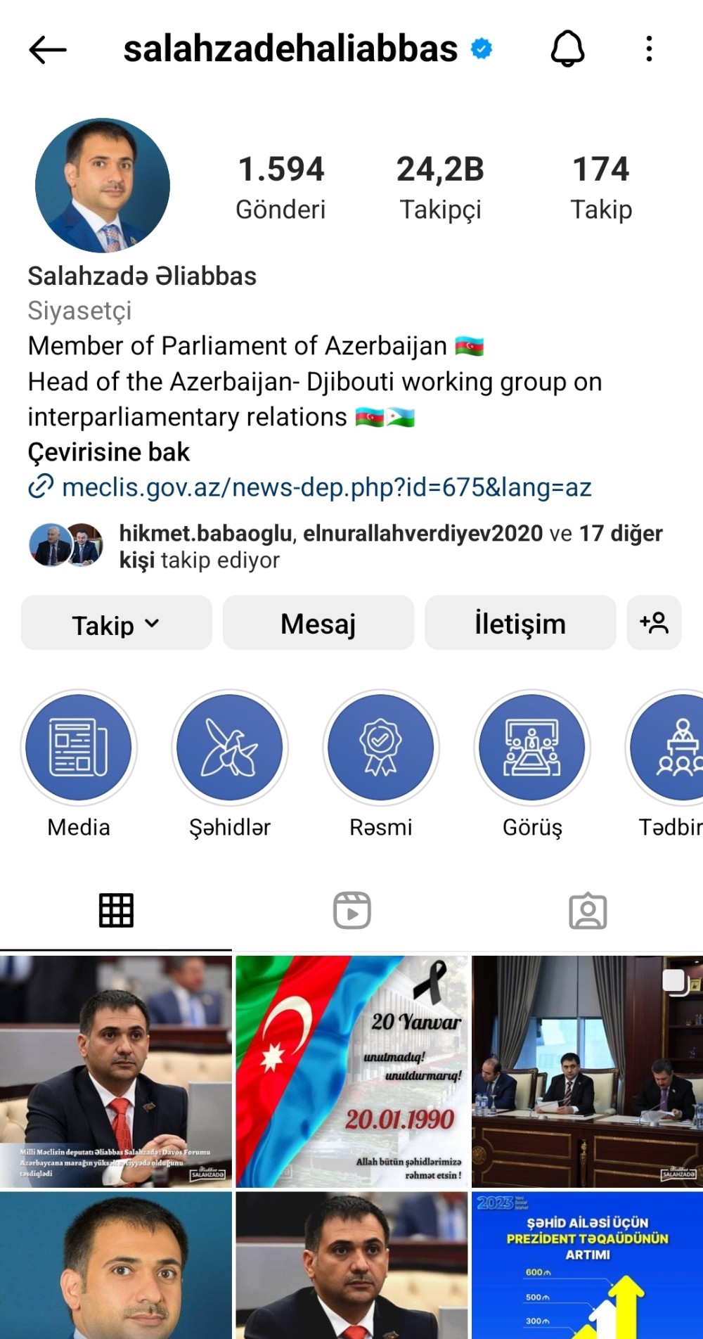 "İnstagram"da ən çox izləyicisi olan azərbaycanlı millət vəkilləri- FOTOLAR