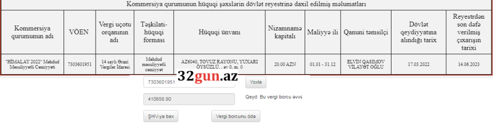 Dövlətə borcu olan şirkət vergilər İdarəsini məhkəməyə verib