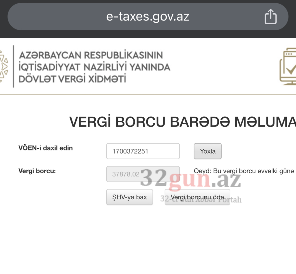 Məşhur Şirkətinin Azərbaycandakı nümayəndəliyinin vergi borcu üzə çıxdı