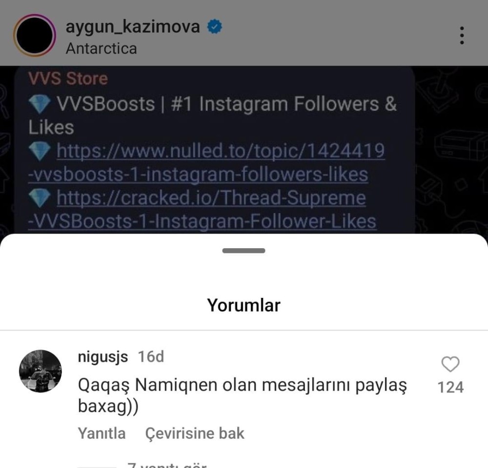 Xalq artistinin oğurlanmış hesabına yazılan rəy gündəm oldu -“Aygünlə Namiqin mesajları…” (FOTO)