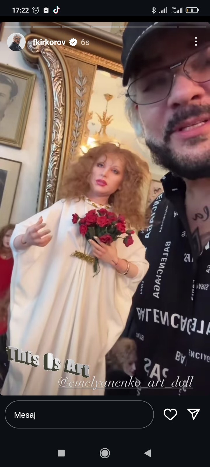 Kirkorov Alla Puqaçovanın kuklası ilə çəkilib