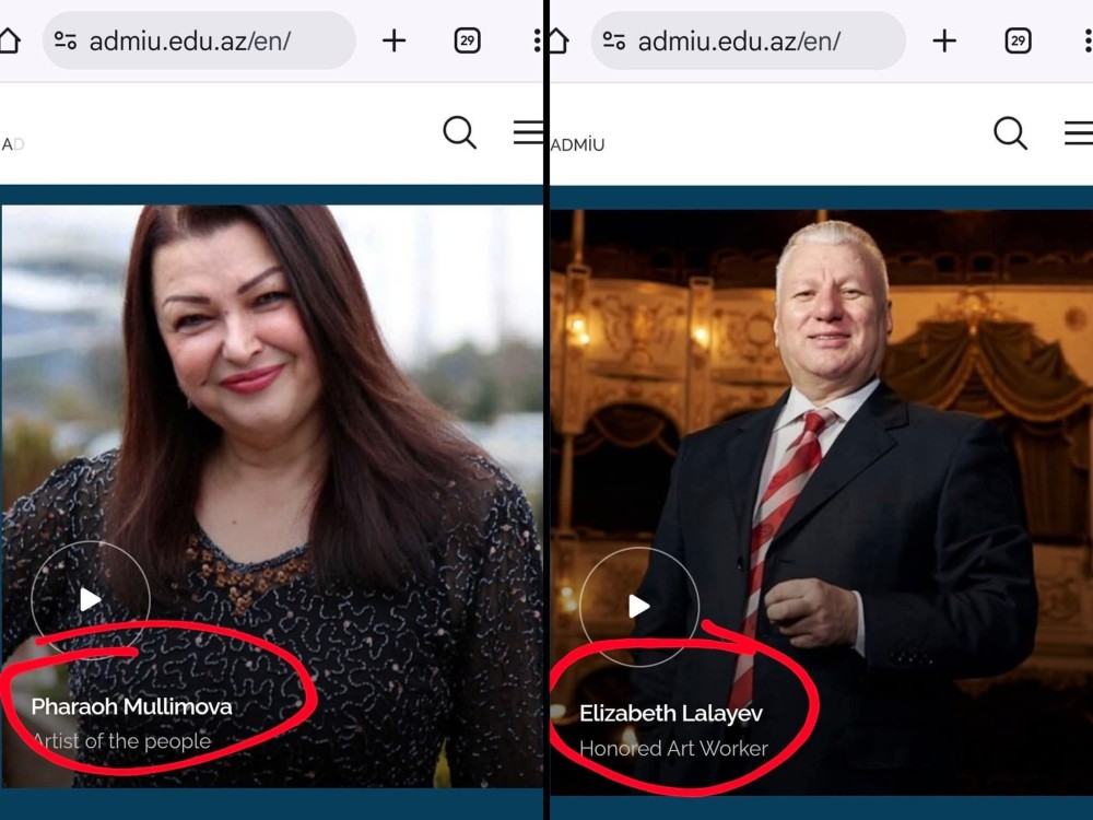 Mədəniyyət və İncəsənət Universitetinin rəsmi saytında tanınmış sənətçilərin adları yanlış yazılıb/ FOTO