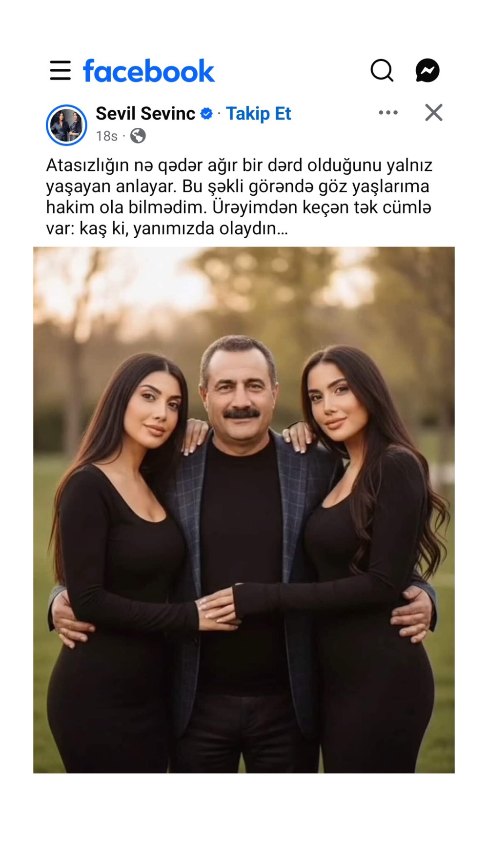 Sevil-Sevinc bacılarından ürəkdağlayan paylaşım: "Kaş ki, yanımızda olaydın..."